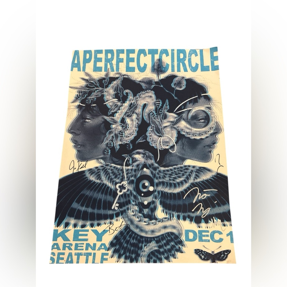 A Perfect Circle signed Seattle Key Arena Tour Poster JSA LOA